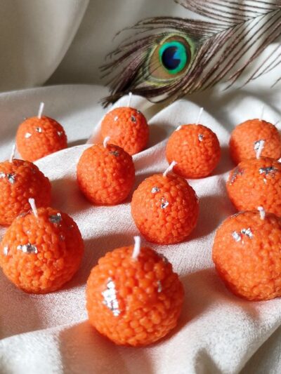 Motichoor Laddoo Scented Candles – 15g Each (Festive Return Gift)