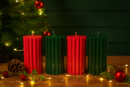 Scented Pillar candles | Festive vibes | 200 gms each | Red, Green, Pink, Purple, Blue, Yellow & White