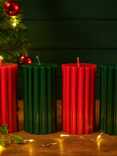 Scented Pillar candles | Festive vibes | 200 gms each | Red, Green, Pink, Purple, Blue, Yellow & White