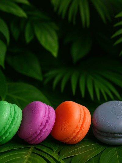 Shea Butter Macaron Soaps – Assorted Colors Handmade | SLS and Paraben Free | Pack of 4 | 70 gms