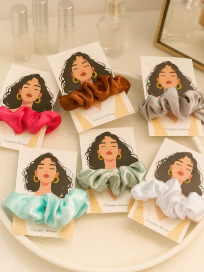 Satin Scrunchies Set of 4 – Random Colors | Hair Accessories