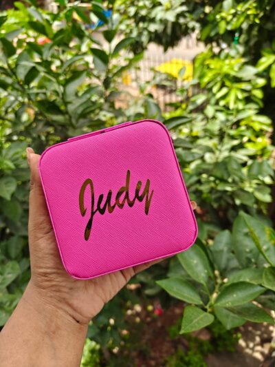 Compact Customised Travel Jewelry Box – 4x4 Inch Organizer Birthday | Anniversary