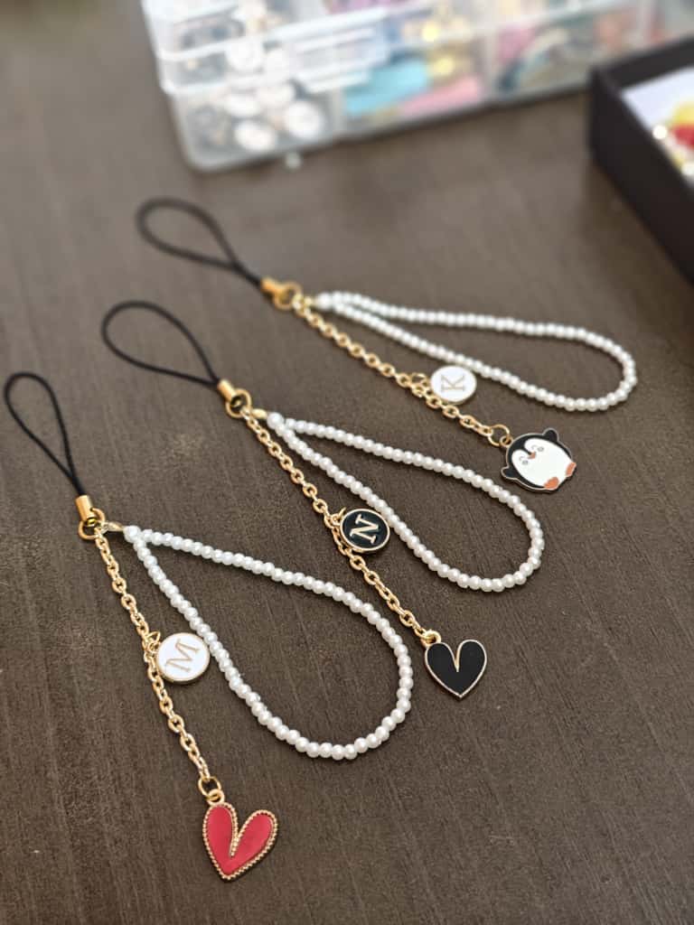 Personalized Beaded Phone Charms with Initial & Cute Charms | Trending phone charms