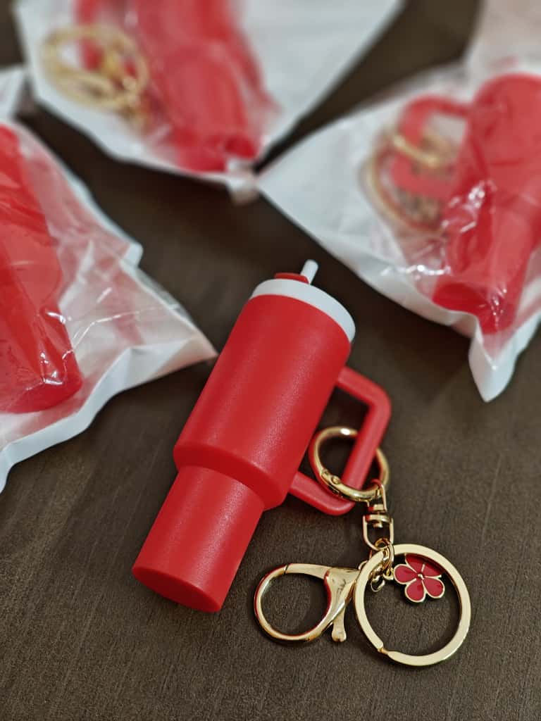 Mini Tumbler Keychain/Bag charm, Mini Storage ( Money, Lipstick )toy Insulated Travel Cup with Straw and Lid, Single color - Image 6