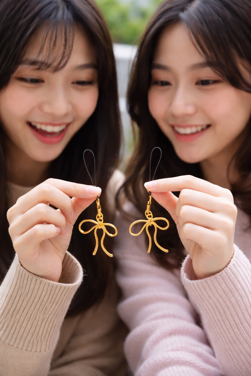 set of 2 Bow Phone Charm – Elegant Gold Mobile Accessory | Gift for girls | Trending phone charms - Image 5