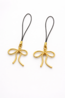 set of 2 Bow Phone Charm – Elegant Gold Mobile Accessory | Gift for girls | Trending phone charms