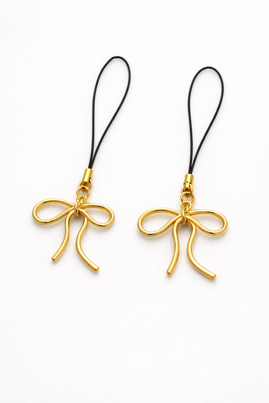 set of 2 Bow Phone Charm – Elegant Gold Mobile Accessory | Gift for girls | Trending phone charms