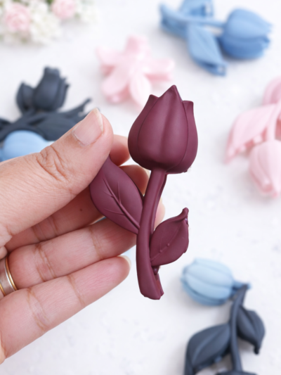 SET OF 2 CUTE MINIMAL TULIP HAIR CLAW CLIP | RANDOM COLOURS