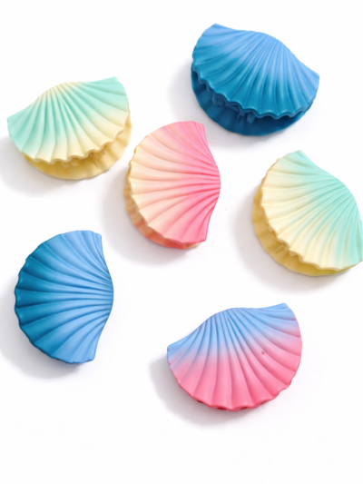 SET OF 2 MEDIUM SIZE DOUBLE SHADE SEA SHELL CLAW CLIPS | CUTE AND TRENDING