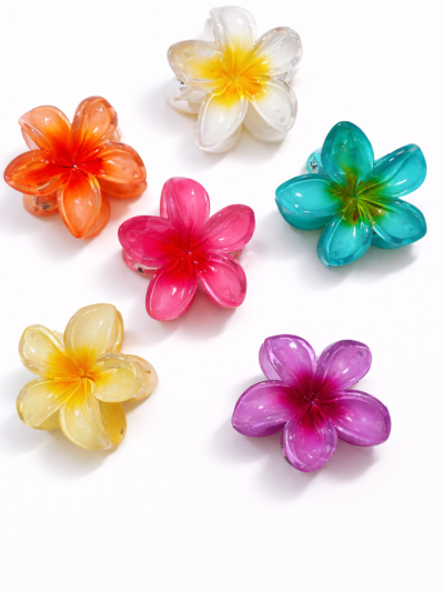 SET OF 2 MEDIUM SIZE translucent FLOWER CLAW CLIPS | CUTE, TRENDING AND MINIMAL