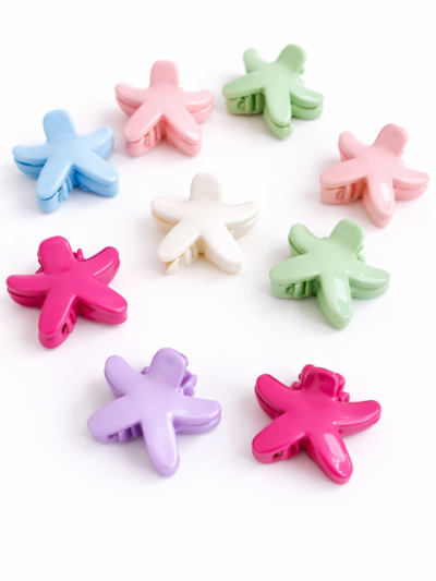 SET OF 4 MINI STAR-FISH PASTEL HAIR CLAW CLIPS| CUTE, MINIMAL AND TRENDING