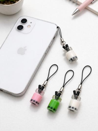 SET OF 4 CUTE BOOBA PHONE CHARMS | RANDOM COLOURS | CUTE AND TRENDING