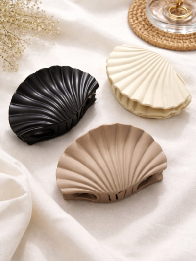 SEA -SHELL BIG HAIR CLAW CLIP | TRENDING AND STYLISH | 3 INCHES LONG | MATTE FINISH