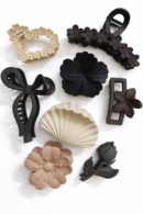 SET OF 6 | ANY 3 BIG HAIR CLAWS | ANY 3 SMALL HAIR CLAWS | SHADES OF BROWN AND BLACK