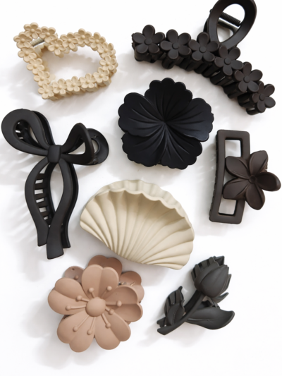 SET OF 6 | ANY 3 BIG HAIR CLAWS | ANY 3 SMALL HAIR CLAWS | SHADES OF BROWN AND BLACK