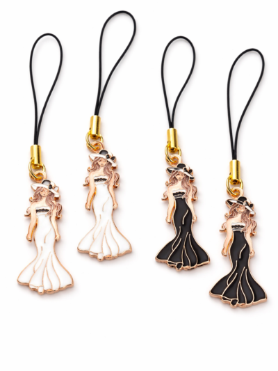 ENAMEL LADY PHONE CHARMS | AVAILABLE IN BLACK AND WHITE | CUTE AND TRENDING